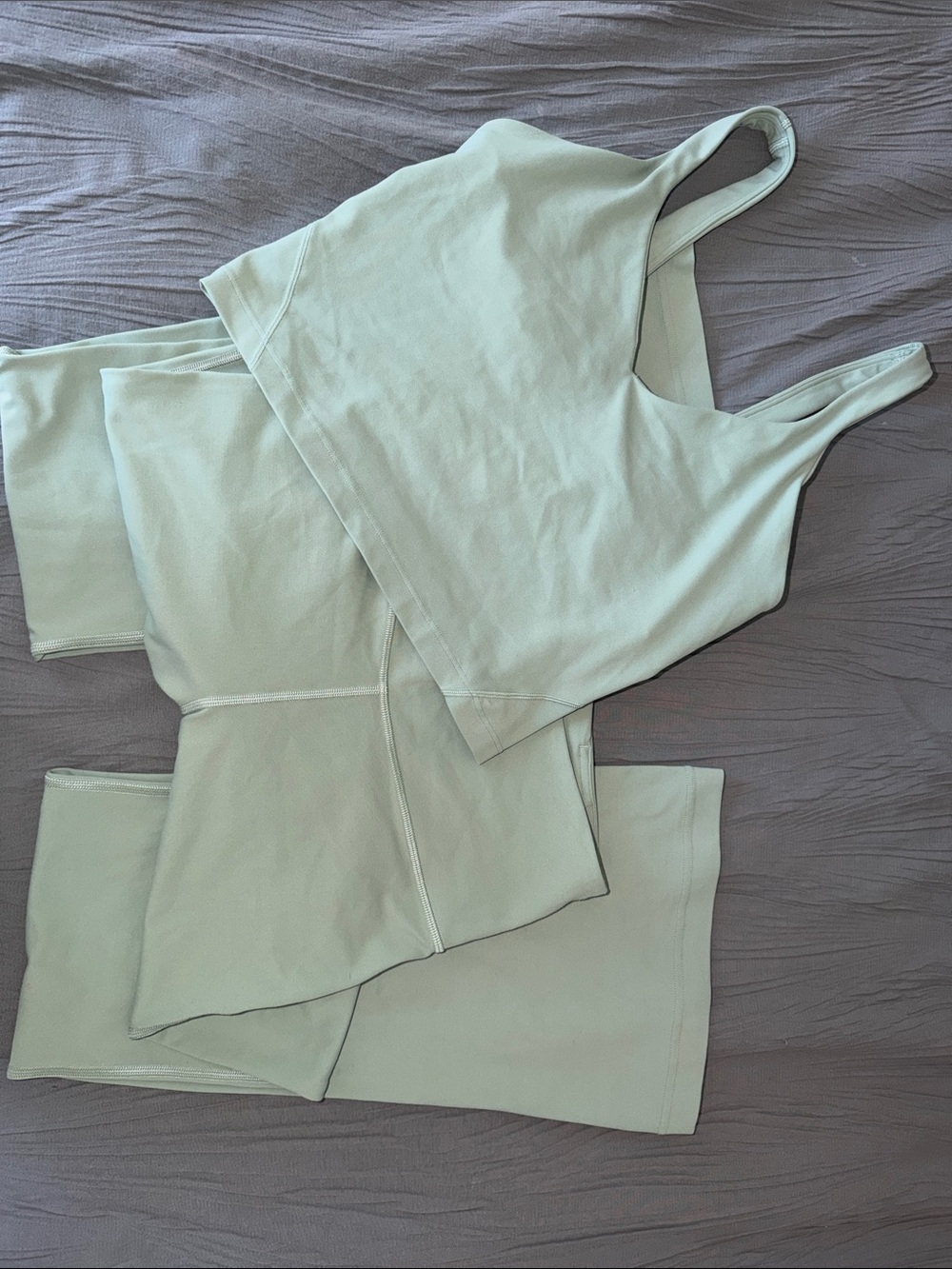 Lululemon sage green align set - flare high rise leggings + align tank top